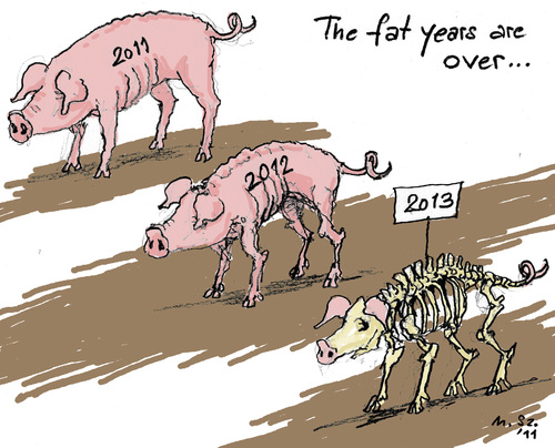 Cartoon: Piggies (medium) by MarkusSzy tagged years,fat,piggies