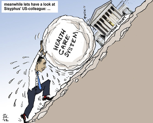 Cartoon: Sisyphos (medium) by MarkusSzy tagged greece,elections,euro,crisis,samaras,sisyphos