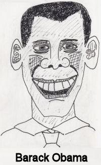 Cartoon: Caricature - Barack Obama (medium) by chriswannell tagged caricature,cartoon,barack,obama