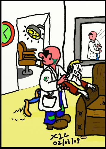 Cartoon: Vamp Dentistry (medium) by chriswannell tagged vampire,dentists