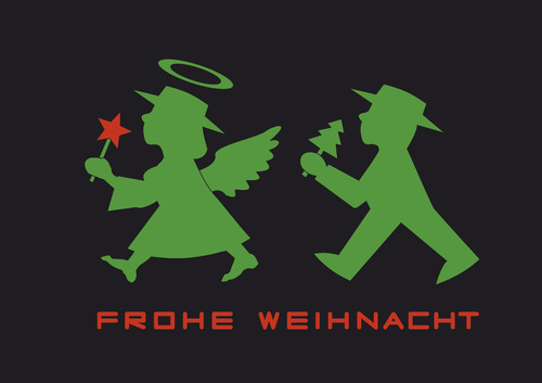 Cartoon: Frohe Weihnachten (medium) by Thomas Bühler tagged weihnachtsengel,weihnachten,engel,ampelmännchen