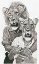 Cartoon: Lion Couple (small) by jim worthy tagged animals,lions,cats,wild,illustration,nature