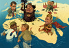 Cartoon: big heads (small) by waldemar_kazak tagged war,libia