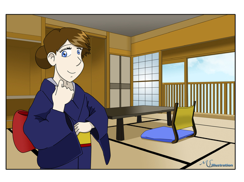 Cartoon: Bei Ayaka Zuhause (medium) by ms-illustration tagged bei,ayaka,zuhause,japan,kimono,zimmer