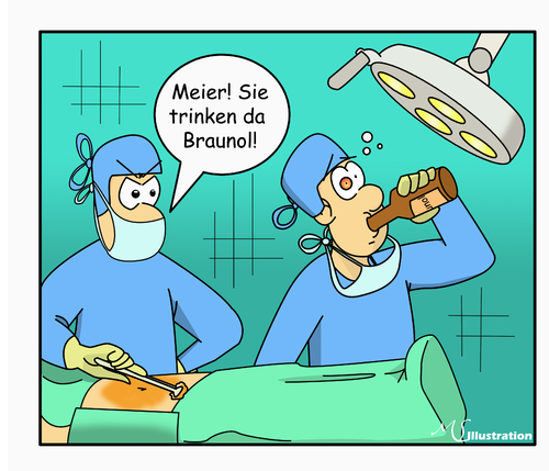 Cartoon: Sucht in der Pflege 2 (medium) by ms-illustration tagged sucht,drogen,alkohol,pflege,medizin,schwester,pfleger