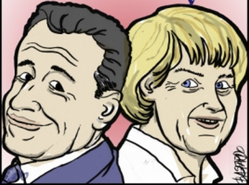 Cartoon: Nicolas e Angela (medium) by basfardo tagged nicolas,angela,sarkozy,merkel