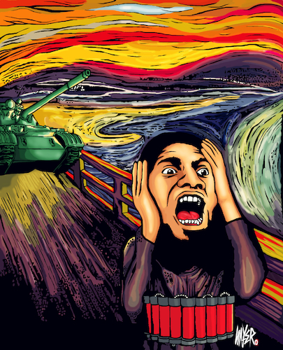 Cartoon: Islamic Rage Boy (medium) by Nayer tagged terrorism
