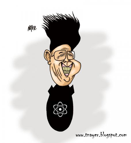 Cartoon: Nuclear Bomb (medium) by Nayer tagged nuclear,bomb,north,korea,kim,jong,ii