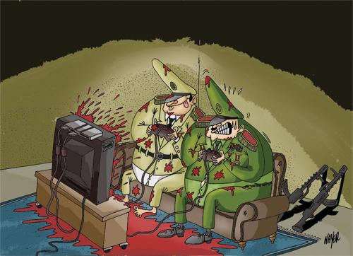 Cartoon: when the genrales play ! (medium) by Nayer tagged military,genrals