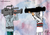 Cartoon: Confrontation (small) by Nayer tagged media,terrorism