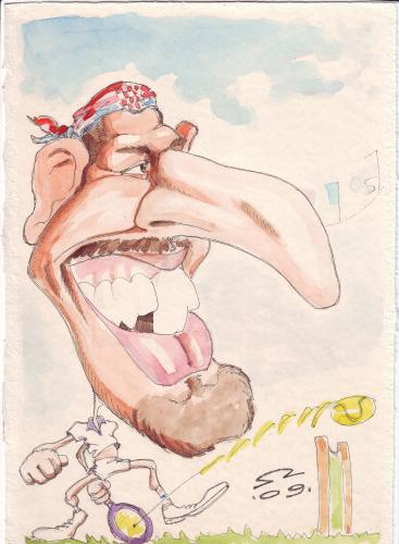 Cartoon: Goran Ivanisevic (medium) by zed tagged goran,ivanisevic,tennis,sport,wimbledon,portrait