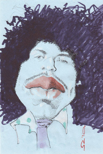 Cartoon: Jimi Hendrix (medium) by zed tagged jimi,hendrix,america,rock,guitar,singer,writer,musician,portrait,caricature