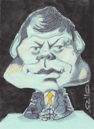 Cartoon: John Fitzgerald Kennedy (medium) by zed tagged john,fitzgerald,kennedy,usa,politician,assassination,president,portrait,caricature
