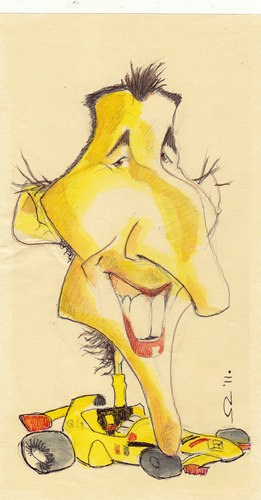Cartoon: Robert Kubica (medium) by zed tagged robert,kubica,poland,f1,racing,driver,sport,renault,portrait,caricature
