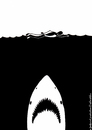 Cartoon: der weiße hai (small) by schmidibus tagged hai,gefahr,schwimmer,meer,schwarz,weiß,jaws,spielberg