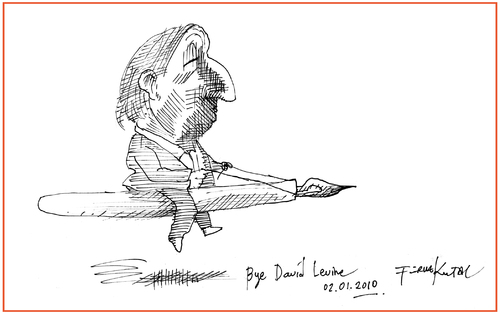Cartoon: Rest_in_peace_David_Levine (medium) by firuzkutal tagged firuzkutal,davidlevine,levine,caricature,cartoonist,portrait
