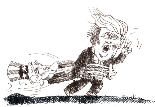 Cartoon: With Donald Trump as President (medium) by firuzkutal tagged donaldtrump,trump,usa,us,president