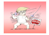 Cartoon: Trump draws swords on the very f (small) by firuzkutal tagged trump,politics,sword,conservasion,racism,presi,usa,canada,tax,lbgt,power,fight