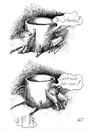 Cartoon: lasst mich hier raus (small) by Parallelallee tagged mauer,grenze,eingeschlossensein,spriti,betrunkener,baustelle
