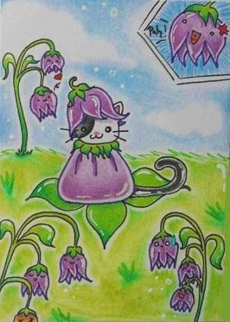 Cartoon: Kitty or Flower (medium) by Metalbride tagged traiding,card