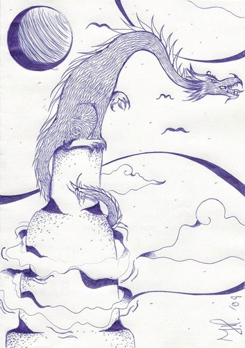 Cartoon: Lindwurm? (medium) by Metalbride tagged kugelschreiber,kulli,kuli,drache,drachen,dragon