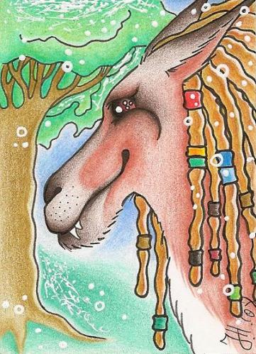 Cartoon: Pferde-Wolf? (medium) by Metalbride tagged kakaokarten,sammelkarten,traiding,cards