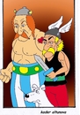 Cartoon: asterix und obelix (small) by kader altunova tagged asterix,obelix,idefix,comics,wildschwein,rom,römer,helm,schwert