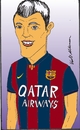 Cartoon: suarez (small) by kader altunova tagged luis,suarez,barcelona,qatar,airways,fussball,uruguay