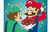Cartoon: Super Mario feiert Geburtstag. (small) by kader altunova tagged nintendo,mario,latzhose,geburtstag