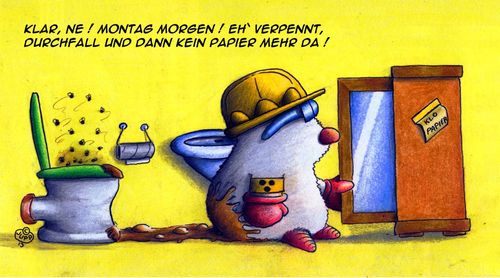 Cartoon: Maulwurf Klopapier (medium) by Jupp tagged maulwurf,mole,jupp,cartoon,toon,toilette,klopapier