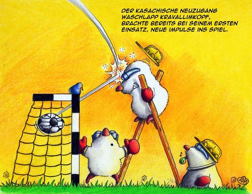 Cartoon: Neuzugang (medium) by Jupp tagged fussball,soccer,maulwurf,mole,tor,goal,jupp,cartoon