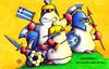 Cartoon: Maulwurf Griechenland (small) by Jupp tagged maulwurf,mole,griechenland,greece,hellas,fussball,soccer,em,zypern,cyprus,bank,krise,banken,geld