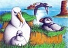 Cartoon: Möwen (small) by Jupp tagged möwe möwen seagull seagulls bird birds vogel vögel meer sea ocean jupp bomm nordsee hallig wasser see flut küken illustration cartoon witz idee