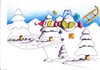 Cartoon: unfertig (small) by Jupp tagged maulwurf mole schlitten rodel geschenke brille helm schnee weihnachten sturz snow white weiss bäume flug
