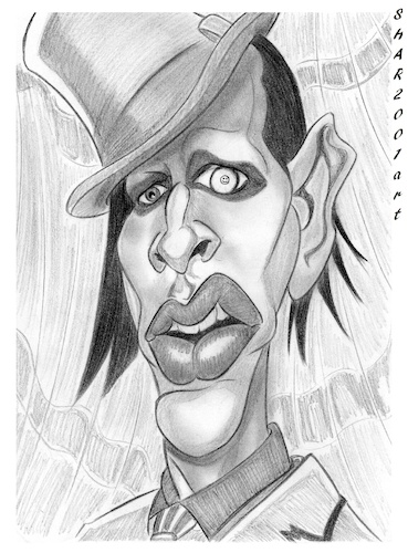 Cartoon: Marilyn Manson (medium) by shar2001 tagged caricature,marylin,manson