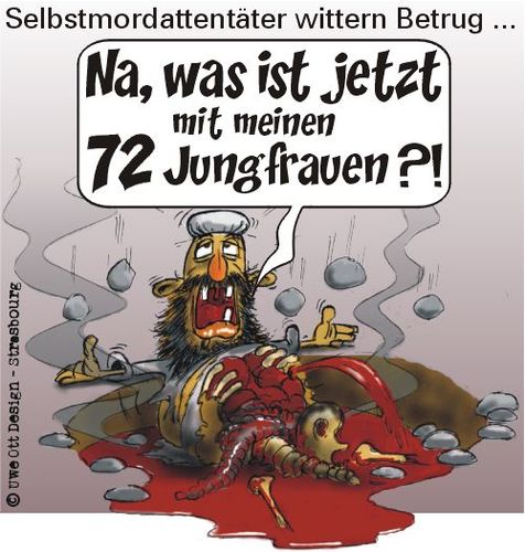 Cartoon: 72 Jungfrauen (medium) by BARHOCKER tagged jungfrauen,djihad,irak,afghanistan