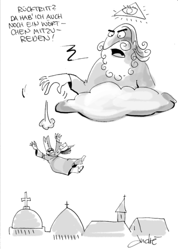 Cartoon: Rücktritt (medium) by andre sedlaczek tagged papst,rücktritt,razinger,papst,rücktritt,razinger