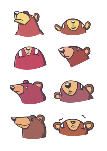 Cartoon: Bear character heads (medium) by Playa from the Hymalaya tagged bär,bear,bären,bears,charaktere,characters,comic