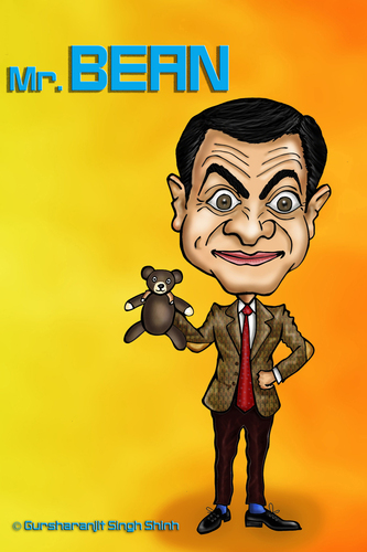 Cartoon: Mr. Bean Caricature (medium) by gursharanthecartoonist tagged rowan,atkinson
