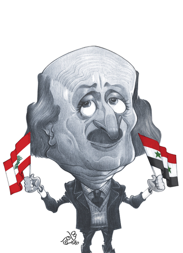 Cartoon: Walid Jumblatt (medium) by tamer_youssef tagged walid,jumblatt,catoon,caricature,portrait,pencil,art,sketch,by,tamer,youssef,egypt