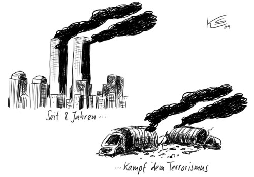 Cartoon: 9-11 (medium) by Stuttmann tagged terrorismus,911,afghanistan,bundeswehreinsatz,terrorismus,911,afghanistan,bundeswehreinsatz,bundeswehr,militär,terror,terroristen,world trade center,new york,anschlag,world,trade,center,new,york
