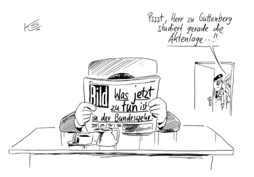 Cartoon: Aktenlage (medium) by Stuttmann tagged guttenberg,gorch,fock,feldpost,afghanistan,bild,zeitung,guttenberg,gorch fock,feldpost,afghanistan,bild,zeitung,bundeswehr,gorch,fock