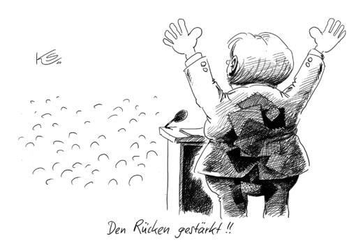Cartoon: Angela Merkel (medium) by Stuttmann tagged angela,merkel,angela merkel,politiker,kanzler,kanzlerin,deutschland,schwäche,angela,merkel