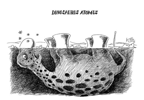 Cartoon: Dinosaurus Atomus (medium) by Stuttmann tagged atomkraft,akw,laufzeiten,energiepolitik,atomkraft,akw,laufzeiten,energiepolitik,energie,umwelt