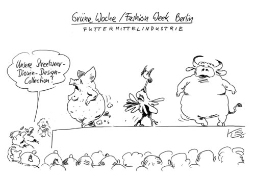 Cartoon: Dioxin-Design (medium) by Stuttmann tagged dioxin,futtermittelskandal,grüne,woche,dioxin,futtermittelskandal,grüne woche,eier,grüne,woche