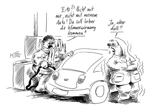 Cartoon: E10 quer (medium) by Stuttmann tagged e10,e10,benzin,schnecke,sprit,tankstelle
