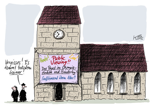 Cartoon: Gemeindekirche (medium) by Stuttmann tagged papst,kirche