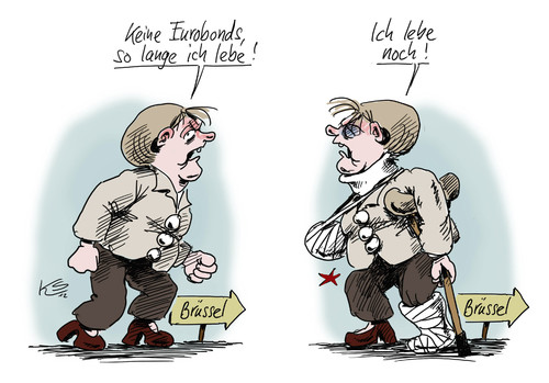 Cartoon: Ich lebe noch... (medium) by Stuttmann tagged eu,eurokrise,griechenland,eurobonds,bonds