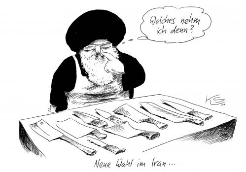 Cartoon: Iran Election (medium) by Stuttmann tagged iran,wahlen,ahamdinedschad,ahamdinejad,moussavi,election,chamenei,iran,wahlen,wahl,ahmadinedschad,moussavi,iraner,diktatur,regierung,diktator,wahlbetrug,waffen,waffe,messe