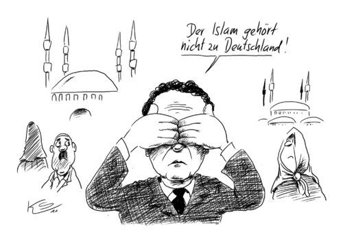 Cartoon: islam (medium) by Stuttmann tagged islam,islam,deutschland,integration